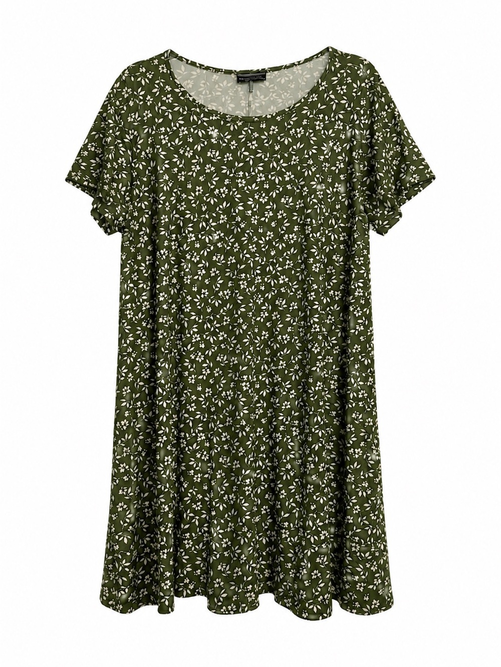 Allison Brittney Olive Green Floral Midi Dress